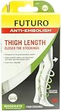 Futuro Anti-Embolism Stockings, Thigh Length Closed Toe, White, Medium, Moderate (18 mm/Hg)