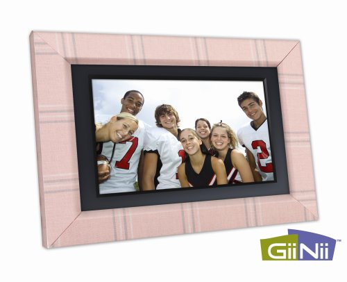 GiiNii 7 Inch Digital Picture frame in Pink Plaid Frame