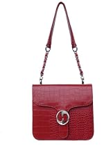 Passion Faux Leather Cross Body Red Messenger Handbag