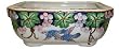 Chinese hand painted double walled porcelain bonsai planter pot - birds and grapevine design (sm)