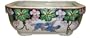 Chinese hand painted double walled porcelain bonsai planter pot - birds and grapevine design (sm)