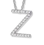 Diamond Initial Pendant Z in 14k White Gold