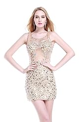 Above the Knee Sleeveless  Tulle Evening Dress/Bridesmaid Dress/Prom Dress  With Rhinestones