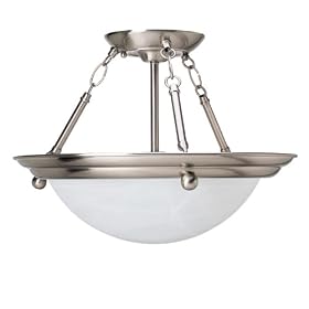 American Fluorescent HS6213BN Duomo Semi-Flush, Brushed Nickel