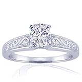 0.35 Cushion Cut Vintage Diamond Engagement Ring VVS1