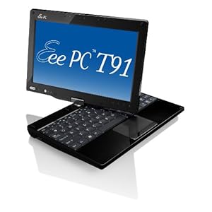 Asus Eee PC T91 8.9-Inch Intel Atom Netbook Tablet Computer (Black), Windows XP, T91SA-VU1X-BK