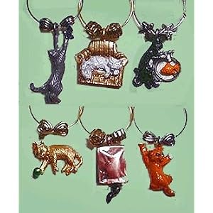 All About Cats Wine Glass Charms from Wine Things Unlimited by 