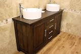 Dark Oak Bathroom Vanity Unit 013A