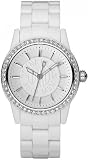 Dkny Quartz White Gem Dial White Plastic Band - Womens Watch NY8011