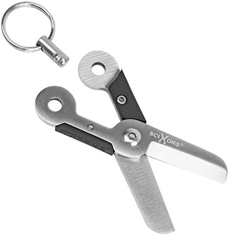 True Utility TU249 SciXors Personal Sprung Scissors with Quick Release Clip for Key Ring by MANGO International, Inc