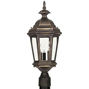 Kenroy Home 16316AP Estate 3-Light Post Lantern, Antique Patina by 
