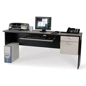 Credenza in Sand Granite and Charcoal - In Space New Generation - Bestar Office Furniture...
