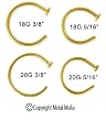 18G AND 20G GOLD NOSE HOOP RINGS NOSEHOOP18AG -18G 5/16