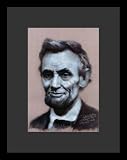 Abraham Lincoln (Head) Art Framed & Matted Poster Print - 16 X 20