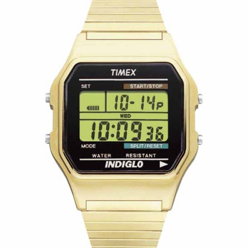 Timex : old school digital watch gold timex