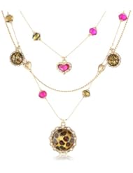 Betsey Johnson "A Day at the Zoo" Leopard Illusion Necklace, 19"