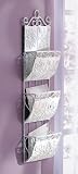 Classic White Metal Wall Letter Organizer Rack Holder