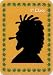 1st Class (Man Smoking Joint) (Stamp Style) - Sticker / Decal (Marijuana / Hemp)