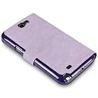 SAMSUNG GALAXY NOTE 2 LOW PROFILE COVERT BRANDED PU LEATHER WALLET CASE - PURPLE