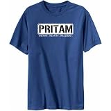 Pritam : The Man - The Myth - The Legend Male Names Mens T-Shirt (Steel, Size Large)