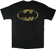 Batman Vintage Distressed Logo Black T-shirt Tee