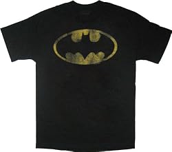Batman Vintage Distressed Logo Black T-shirt Tee
