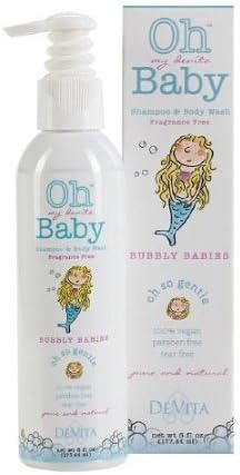 Oh my devita Baby Bubbly Babies Bodywash and Shampoo, Fragrance Free 6 fl oz