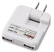 プロテック P-2WAY USB2基搭載ACアダプター PD-2WH ホワイト 【iPod nano 5G/iPhone 3G,3GS他/iPod各種/ゲーム機/携帯】