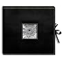 Pioneer 12-Inch by 12-Inch Sewn Leatherette D-Ring Scrapbook Box, Black