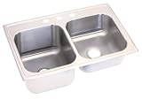 Revere Waterford 33-by-22-by-11-by-8 Inch Double Bowl Stainless Steel Kitchen Sink