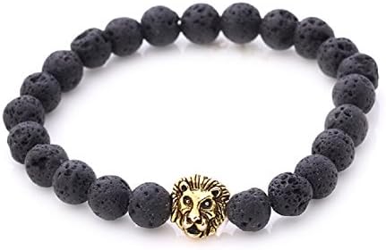 LiangXuanChen Unisex Healing Power Lava Rock Bead Elastic Beaded Bracelet