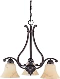 Nuvo 60 1401 3 Light Chandelier with Honey Marble Glass Shades