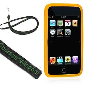 Silicone skin for ipod touch 2nd generation New iPod Touch 2G 16GB (2nd generation) (ipod touch not included), LIte Orange + BONUS WISDOM*COURAGE NECKSTRAP