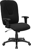 Black Fabric Mid Back Task Chair and Computer Chair [BT-084-BK-GG]