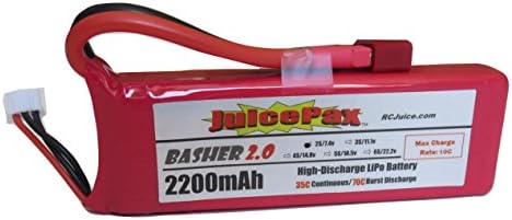 Basher 2.0 2200mah 2S 7.4V 35/70C LiPo Battery With T-Plug (Deans Style)