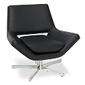 Black Vinyl Swivel Guest Chair 31"W