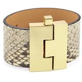 Leighelena Jigsaw Natural Python Gold-Tone Buc