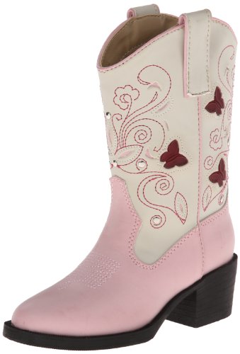 Roper Light Up Butterfly Western Boot (Toddler/Little Kid),Pink/White,12 M US Little Kid