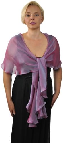 Silk Iridescent Chiffon Scarf Wrap Moro Bridal Women's Evening Accessory