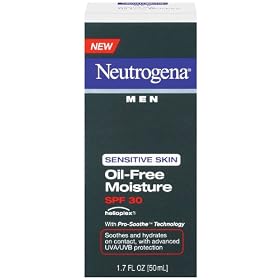 Neutrogena Men Sensitive Skin Oil-Free Moisture, SPF 30, 1.7 Ounce (Pack of 3)