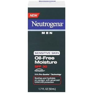 Neutrogena Men's Sensitive Skin Oil-Free Moisture SPF 30, 1.7-Ounce (Pack of 3)