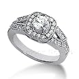 14K White Gold Round Cut Diamond Semi-mount Engagement Setting (0.45ct.tw, HI Color, SI2-3 Clarity)