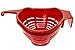 Hanging Red Colander - 3 Quart, Oval Plastic Strainer for Kitchen Sink - Sold by Arron Kelly