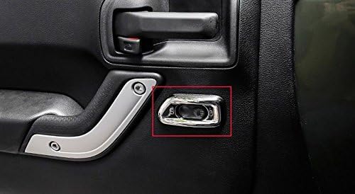 Chrome Interior Safety Lock Switch Trim for Jeep Wrangler 11-16