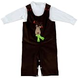 Boys N Berries Reversible Overall with Reindeer