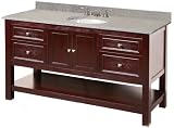 Pegasus GAEA6022D1 Gazette 60-Inch Vanity Only with Center Bowl Design, Espresso