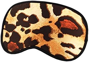 Sleep Eye Mask Adjustable Band Strap Double Sided Silk 11*21cm Travel Rest Nap (leopard print 2)