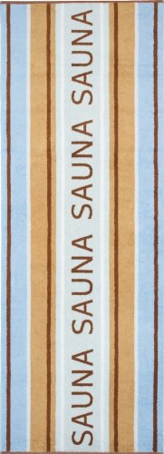 Saunatuch STEVEN Egeria 75x200 cm, Farbe: blau - beige - braun, Material: 550g/m², 100 % Baumwolle