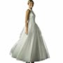 Wedding Dress Gown - White Beaded Bridal Gown, Informal Bridal Dress, Evening Dress by Sean Collection (B7977) White