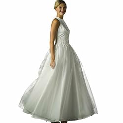 Wedding Dress Gown - White Beaded Bridal Gown, Informal Bridal Dress, Evening Dress by Sean Collection (B7977) White